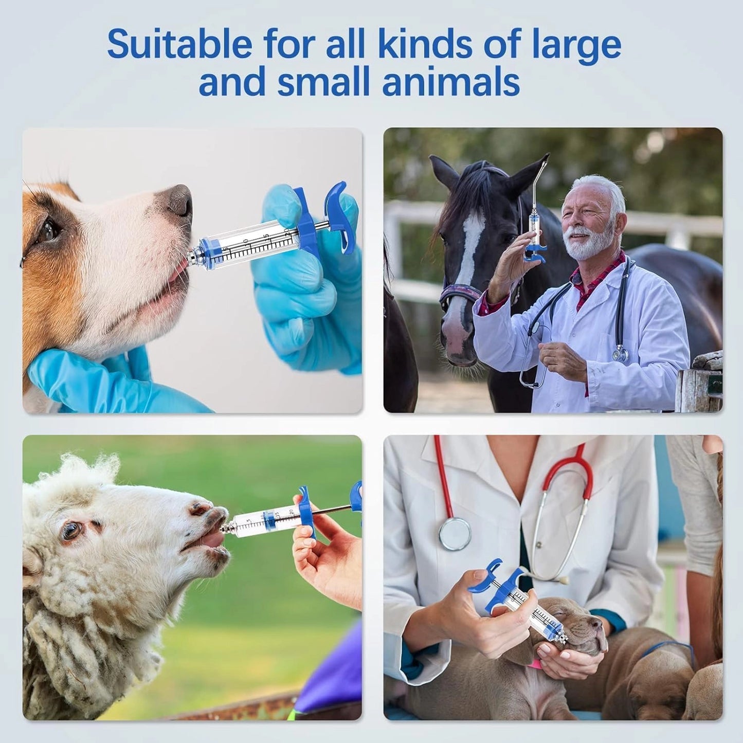 Oral Feeding Syringe with Luer Lock | Transparent Veterinary Drencher for Goats & Sheep | Safe & Easy Medicine Feeder for Livestock