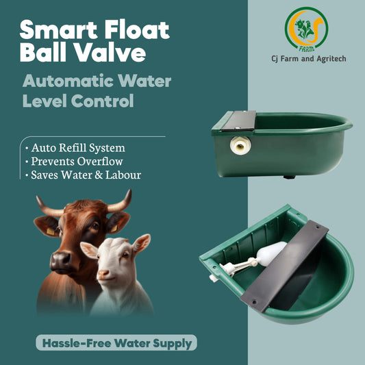 Automatic Water Bowl 4L for Cows, Goats, Sheep & Buffalo | Unbreakable Plastic Livestock Drinking Bowl with Float Ball Valve – Durable Farm Water Feeder (Green) cjfarms.in