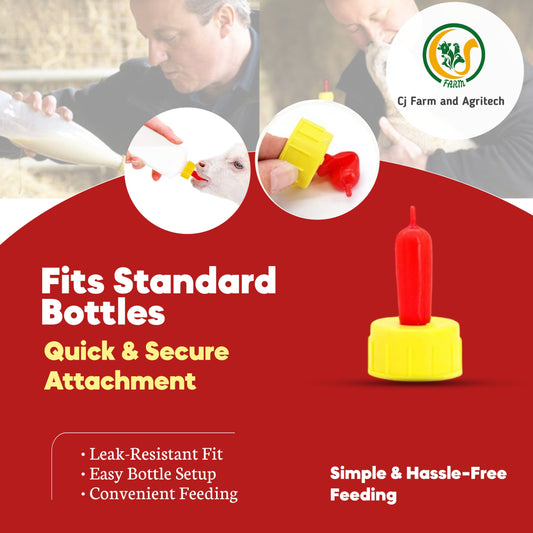 Bottle Topper Nipple for Goats, Puppies & Kittens | Soft Feeding Teat for Newborn Animals | Easy Bottle Attachment My Store