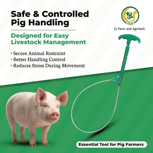 Pig Catcher Leash with Sturdy Green Handle | Strong Pig Restraint Rope for Safe Hog Handling & Farm Use cjfarms.in