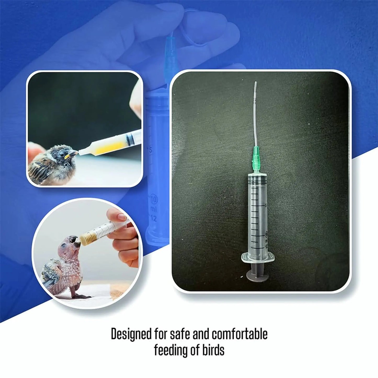 12ml Bird Hand Feeding Syringe with Soft & Flexible Needle | Safe Feeder for Baby Birds, Parrots, Pigeons & Small Pets cjfarms.in