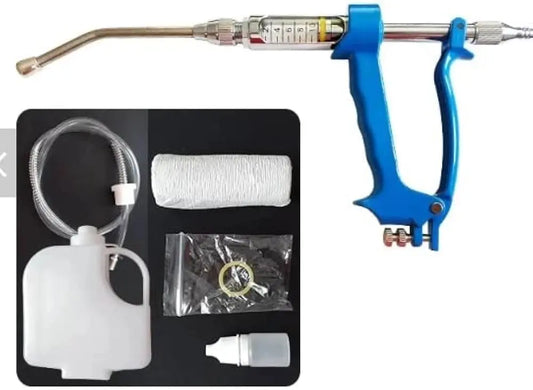 30ml Automatic Animal Drenching Gun with 2.5L Medicine Bottle | Continuous Metal Veterinary Oral Doser for Goats, Sheep & Cattle | Livestock Liquid Dosing Syringe Tool cjfarms.in