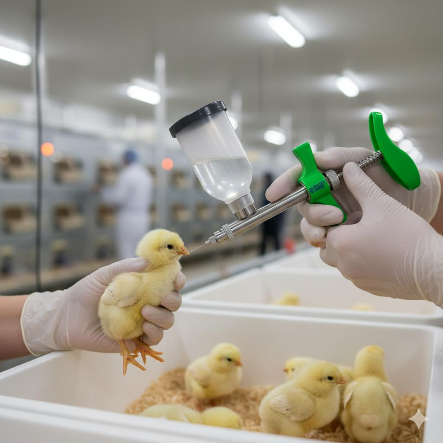 0.1ml Poultry Vaccinator Gun | Full Metal Automatic Vaccine Injector for Chickens, Broilers, Layers & Poultry Birds CJ farms and Agritech