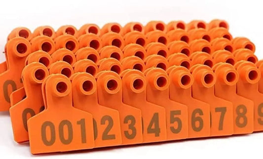 Livestock Ear Tags – 100 Sequential Numbered Tags for Goats, Pigs, Cattle & Sheep | Random Color Identification Tags | Easy Application cjfarms.in