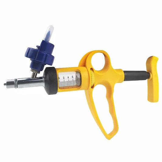Reusable Vaccination Gun for Poultry, Pigs, Sheep, Dogs & Goats | 10ml Adjustable Dose Veterinary Syringe | Precision Livestock Vaccinator