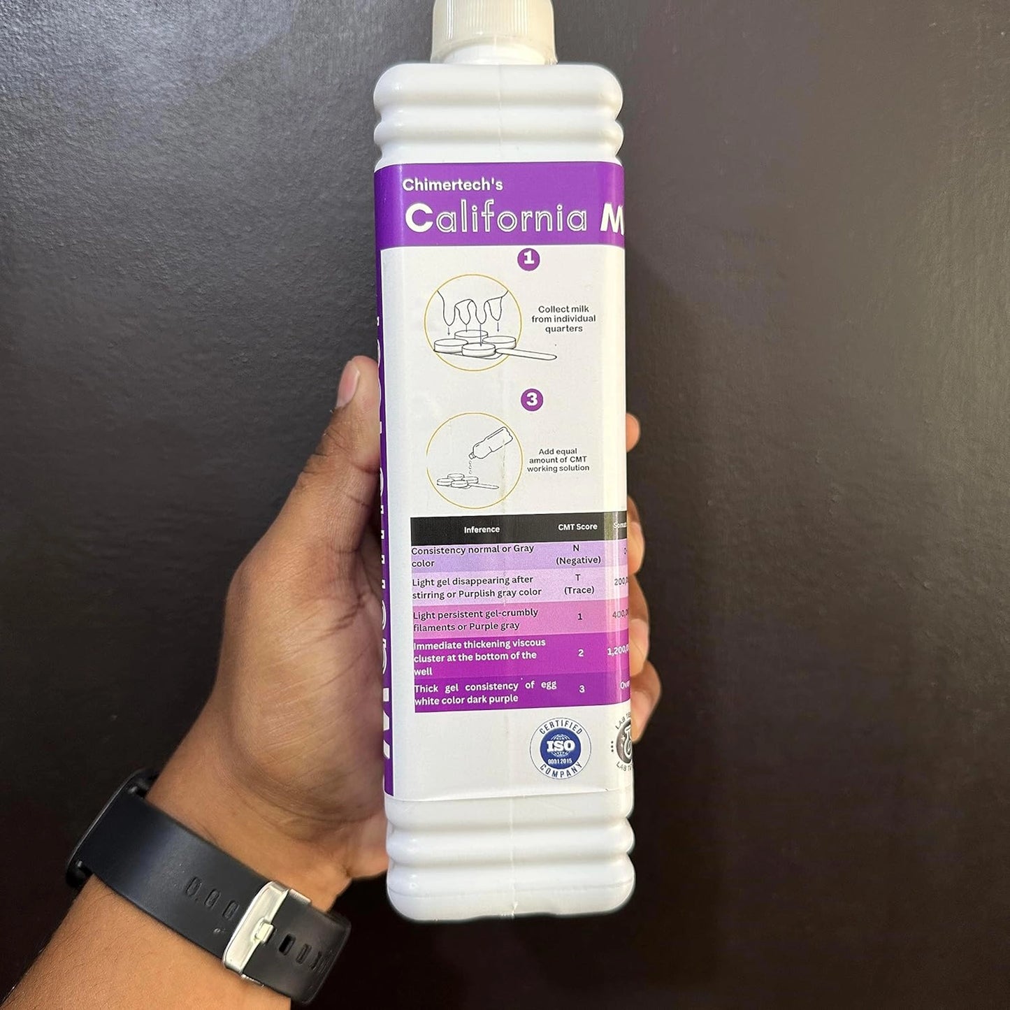 Chimertech California Mastitis Test (CMT) Kit with Paddle | 500ml Reagent Capacity | Fast & Accurate Mastitis Detection