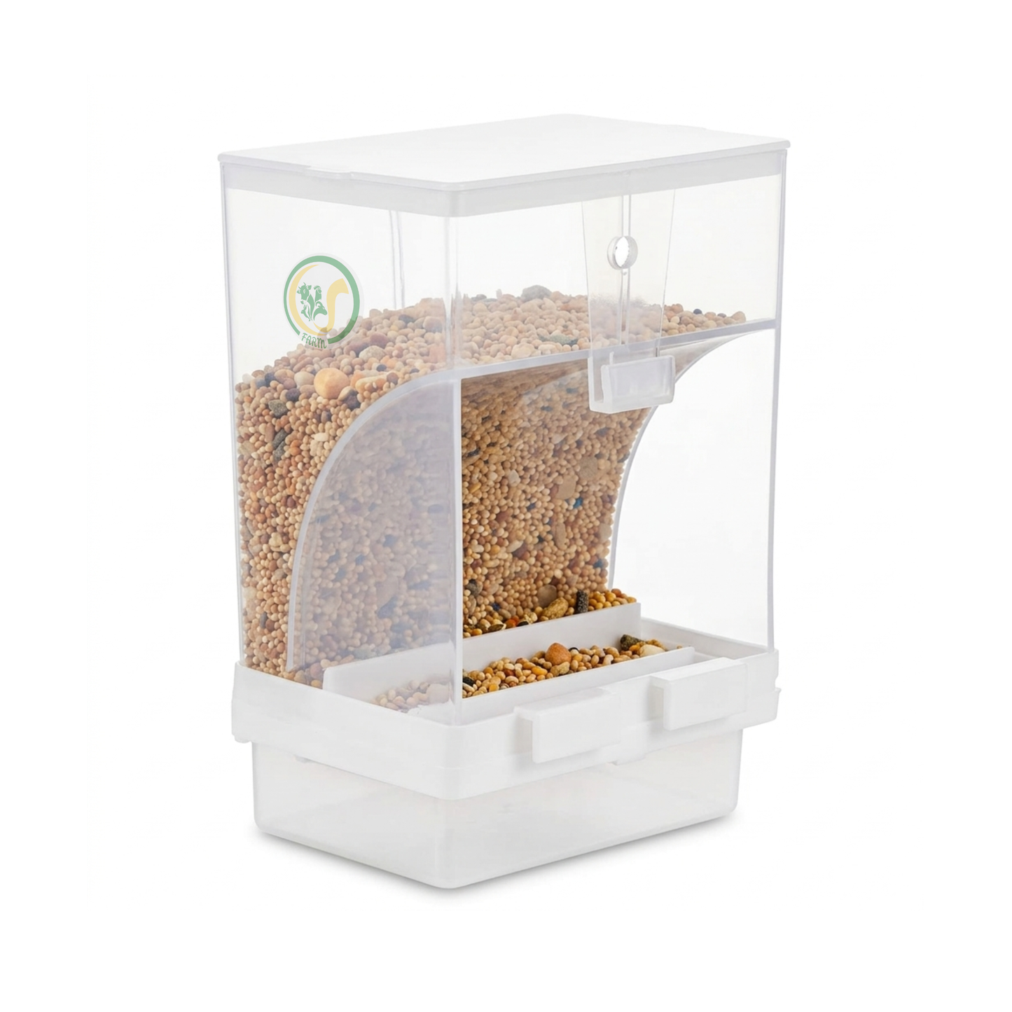 Automatic Bird Feeder 350g with Waste Tray | Anti-Spill Cage Mount Feeder for Budgies, Finches, Lovebirds & Cockatiels | Inside & Outside Bird Cage Food Dispenser CJ farms and Agritech