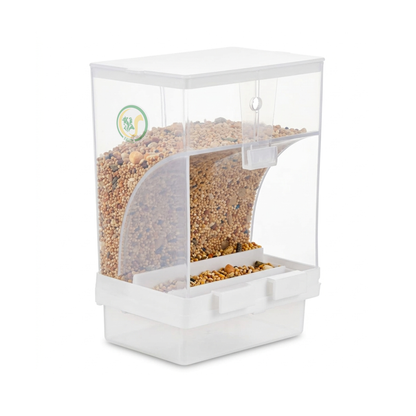 Automatic Bird Feeder 350g with Waste Tray | Anti-Spill Cage Mount Feeder for Budgies, Finches, Lovebirds & Cockatiels | Inside & Outside Bird Cage Food Dispenser CJ farms and Agritech