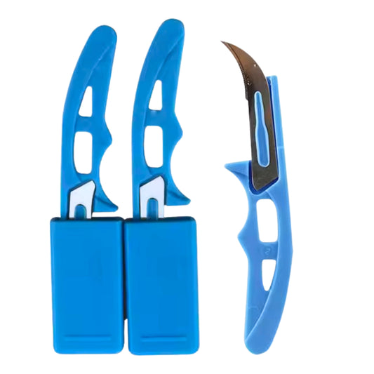 Veterinary Castration Knife Set for Pigs – Pack of 3 | Imported Stainless Steel Blades with Protective Covers | Safe & Durable Livestock Castration Tools