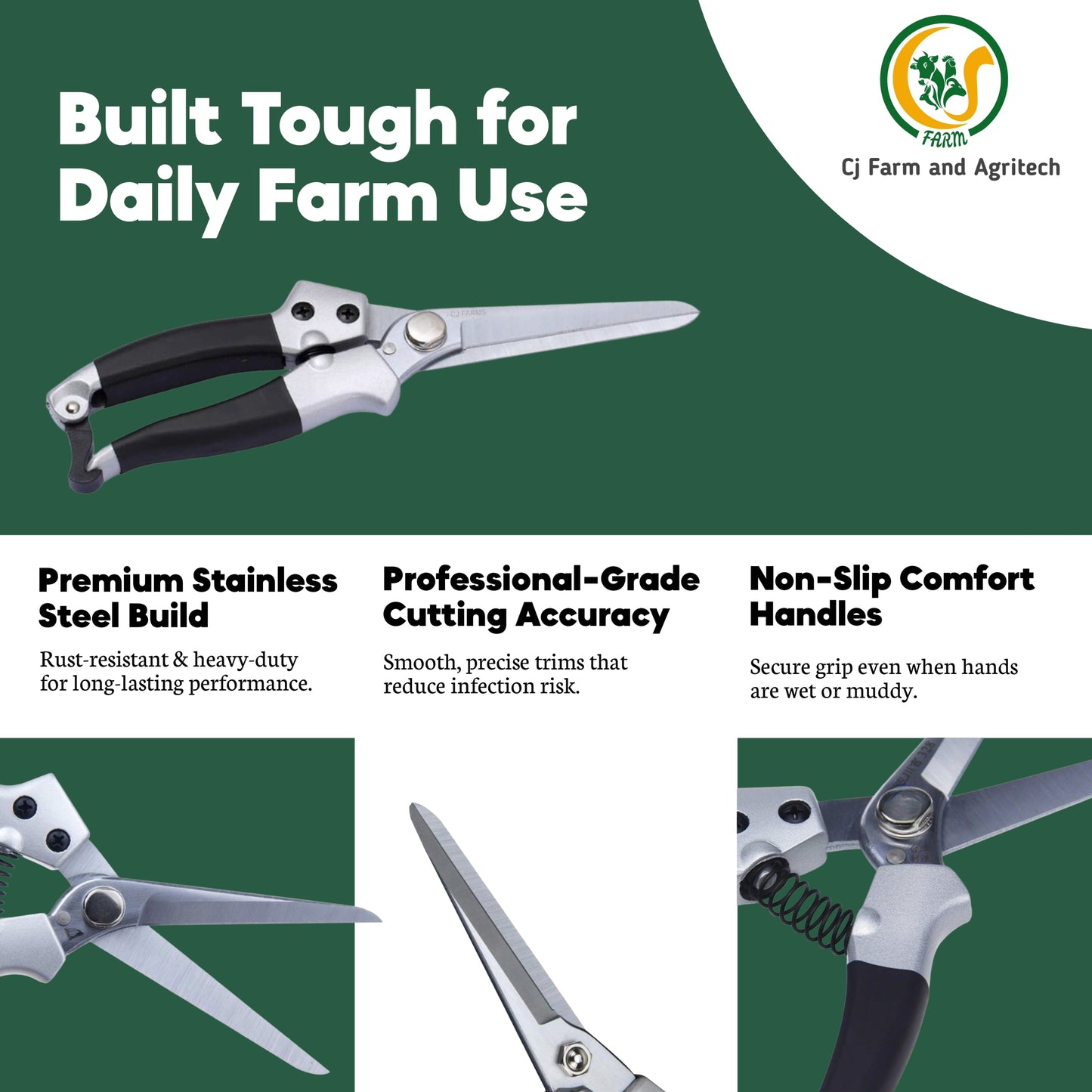 Premium Long Blade Hoof Cutter for Goats & Sheep | Heavy-Duty Stainless Steel Hoof Trimmer | 22cm Tool with 8cm Sharp Blade for Safe Livestock Hoof Care cjfarms.in