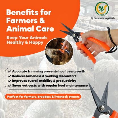 Professional Hoof Cutter for Goats & Sheep – 8 Inch Hoof Trimmer with 3 Inch Sharp Blade & Wrist Strap | Easy-Grip Goat Nail Cutter & Hoof Scissors for Safe, Smooth Trimming cjfarms.in