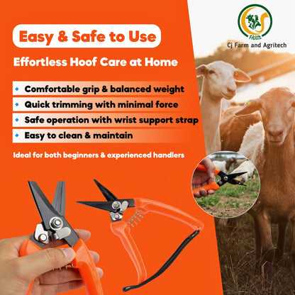 Professional Hoof Cutter for Goats & Sheep – 8 Inch Hoof Trimmer with 3 Inch Sharp Blade & Wrist Strap | Easy-Grip Goat Nail Cutter & Hoof Scissors for Safe, Smooth Trimming cjfarms.in