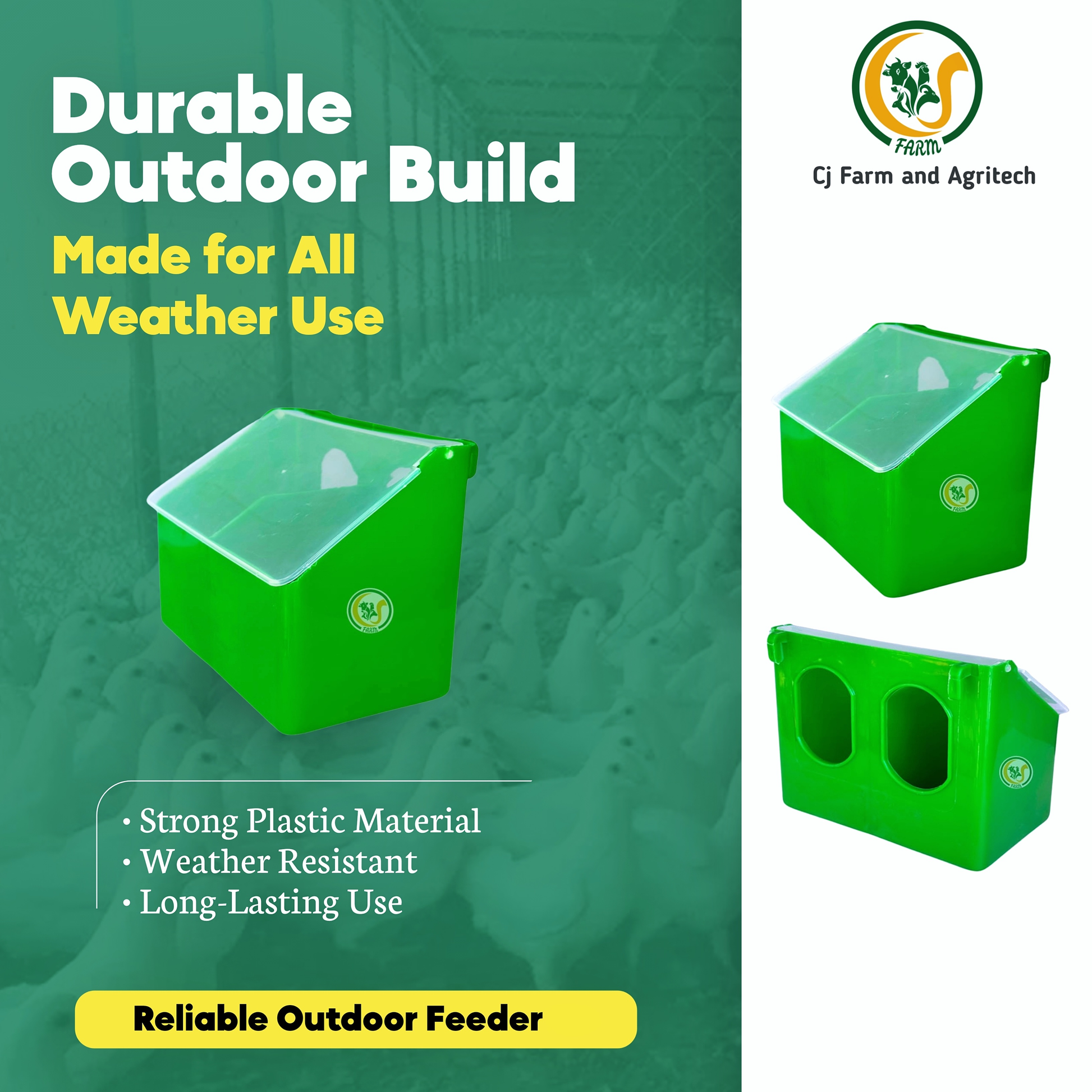 Double Hole Pigeon Feeder – Hanging Type (Pack of 2) | Durable Outdoor Feeder for Pigeons, Doves & Small Birds cjfarms.in