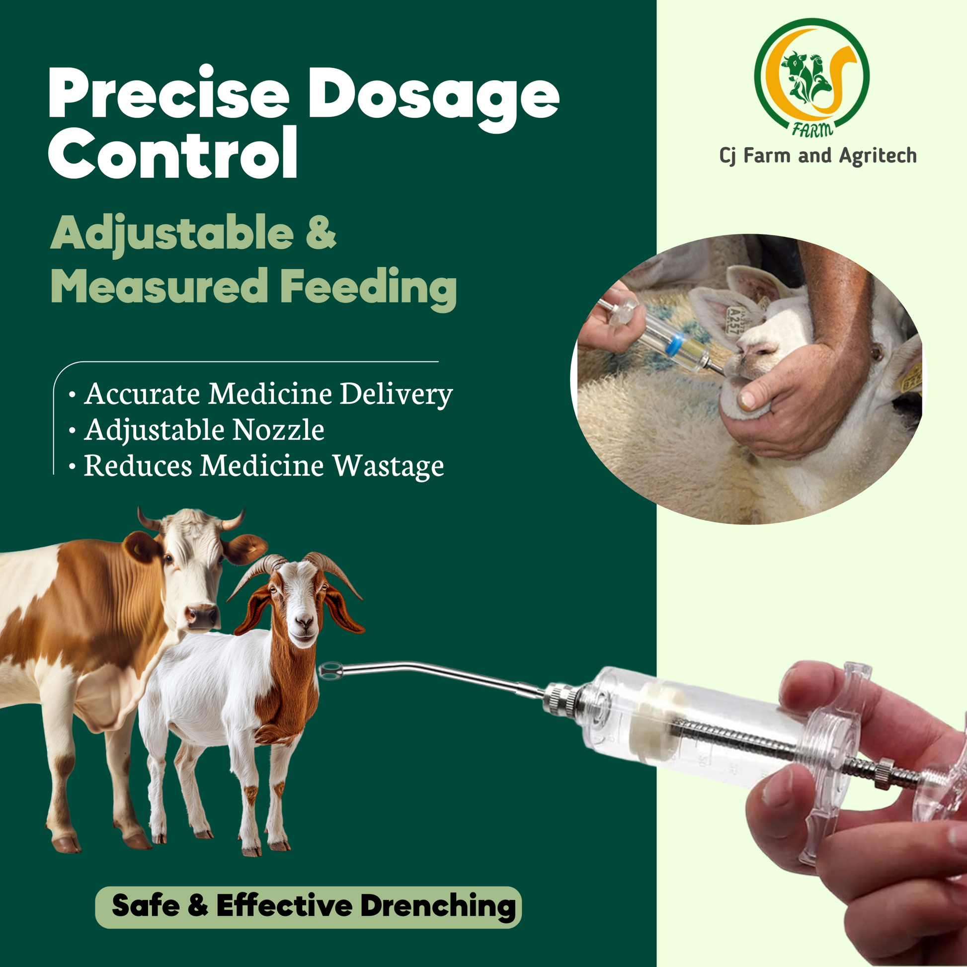Oral Drencher for Goats & Sheep | Veterinary Medicine Feeder | Easy Liquid Feeding Tool for Livestock My Store