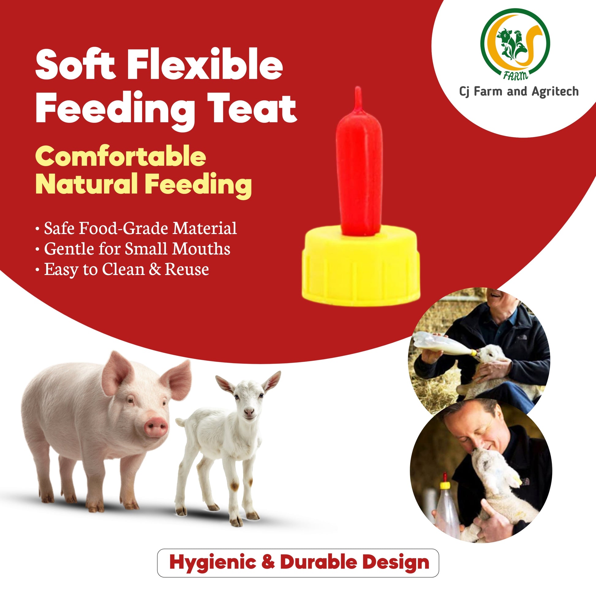 Bottle Topper Nipple for Goats, Puppies & Kittens | Soft Feeding Teat for Newborn Animals | Easy Bottle Attachment My Store