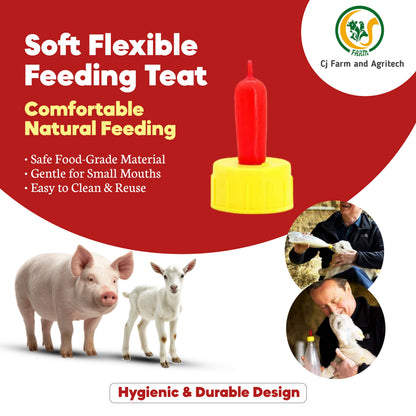 Bottle Topper Nipple for Goats, Puppies & Kittens | Soft Feeding Teat for Newborn Animals | Easy Bottle Attachment My Store