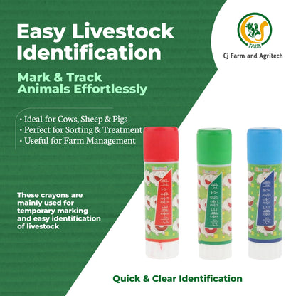 Animal Marker Crayons for Cows, Sheep & Pigs | Non-Toxic Livestock Markers | Bright, Long-Lasting Farm Identification Crayons My Store