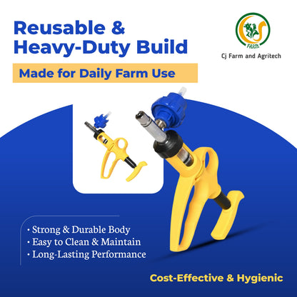 Reusable Vaccination Gun for Poultry, Pigs, Sheep, Dogs & Goats | 10ml Adjustable Dose Veterinary Syringe | Precision Livestock Vaccinator cjfarms.in