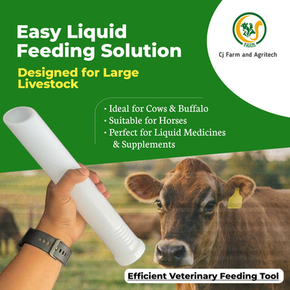 350ml Oral Drenching Pipe for Cows, Horses & Buffalo | Bovine Liquid Drencher Tube | Durable Veterinary Oral Feeder cjfarms.in