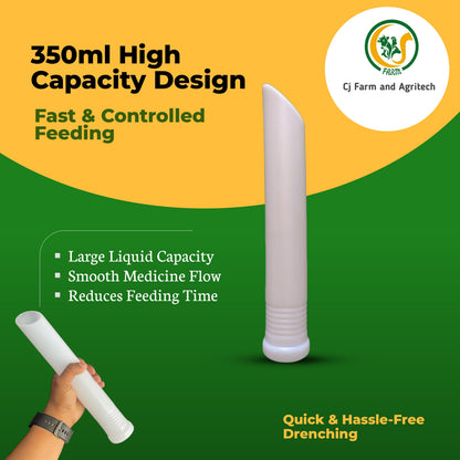 350ml Oral Drenching Pipe for Cows, Horses & Buffalo | Bovine Liquid Drencher Tube | Durable Veterinary Oral Feeder cjfarms.in