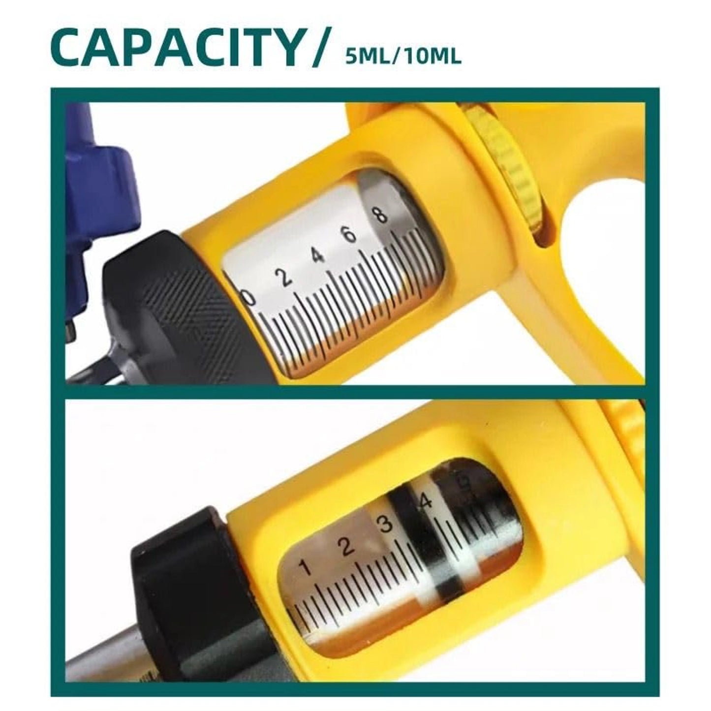 Reusable Vaccination Gun for Poultry, Pigs, Sheep, Dogs & Goats | 10ml Adjustable Dose Veterinary Syringe | Precision Livestock Vaccinator