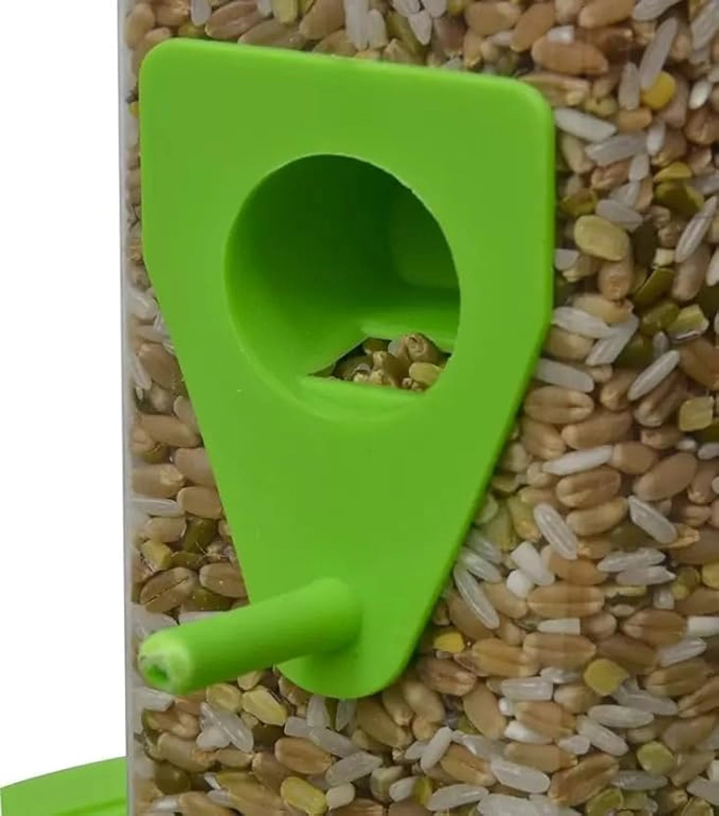 4-Nozzle Hanging Bird Feeder with Grill – Green Transparent Outdoor Feeder for Balcony & Garden Birds