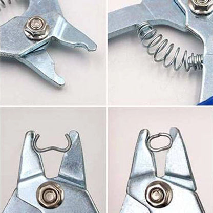 Hog Ring Pliers with 600 Hog Rings (M Nails) | Heavy-Duty Poultry Clamp Tool for Chicken, Quail & Pigeon Cages | Mesh & Wire Installation Kit