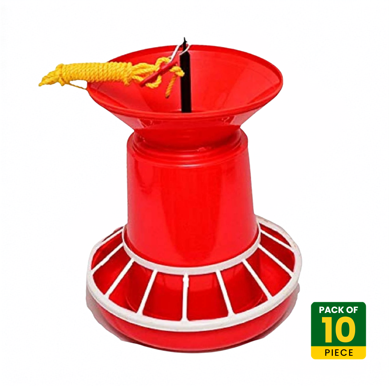 8 KG Jumbo Poultry Feeder with Anti-Waste Grill – Pack of 10 | Heavy Duty Hanging Plastic Feed Dispenser for Chicken, Broilers, Layers, Ducks & Poultry Birds CJ farms and Agritech