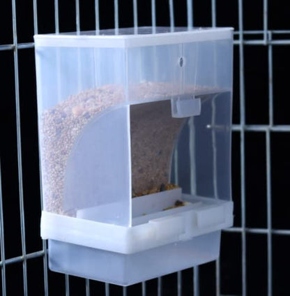 Automatic Bird Feeder 350g with Waste Tray | Anti-Spill Cage Mount Feeder for Budgies, Finches, Lovebirds & Cockatiels | Inside & Outside Bird Cage Food Dispenser CJ farms and Agritech