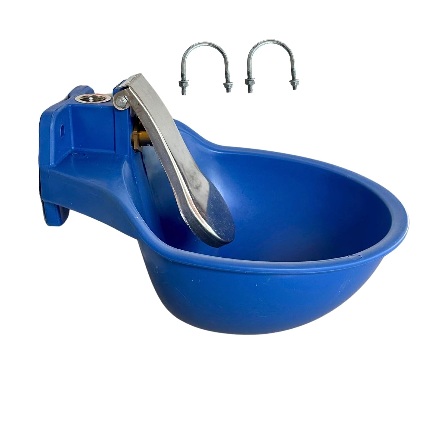 Unbreakable Plastic Automatic Cow Water Bowl Dispenser with U-Bolt | Durable Livestock Drinking Waterer for Cattle, Goats & Sheep