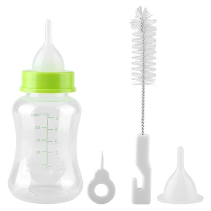 Pet Care Feeding Bottle with Nipple & Cleaning Brush | Safe Milk Feeder for Puppies, Kittens & Small Pets