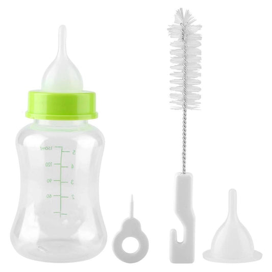 Pet Care Feeding Bottle with Nipple & Cleaning Brush | Safe Milk Feeder for Puppies, Kittens & Small Pets