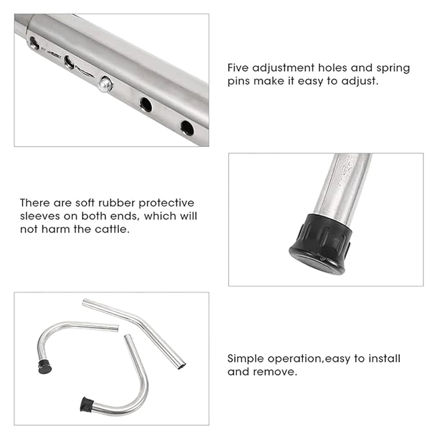 Adjustable Cow Anti-Kick Bar | Heavy-Duty Steel Livestock Restraint Tool for Milking, Hoof Trimming & Veterinary Care | Rust-Resistant with Quick-Lock Clamps