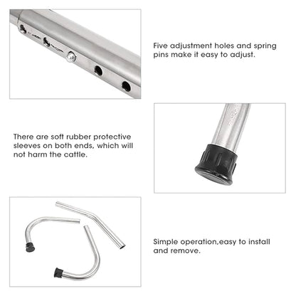 Adjustable Cow Anti-Kick Bar | Heavy-Duty Steel Livestock Restraint Tool for Milking, Hoof Trimming & Veterinary Care | Rust-Resistant with Quick-Lock Clamps