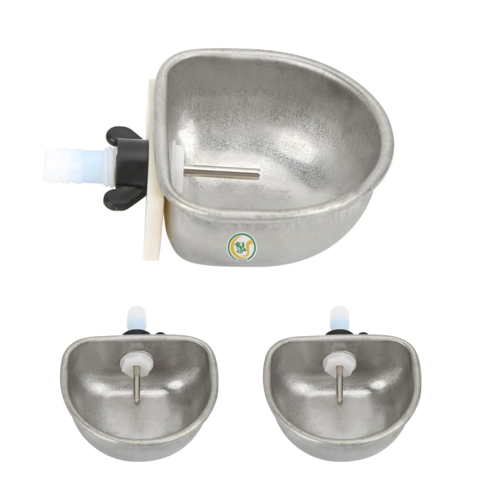 Rabbit Water Bowl Automatic – Stainless Steel Water Dispenser | Automatic Rabbit Water Feeder for Cage | Pack of 2 CJ farms and Agritech
