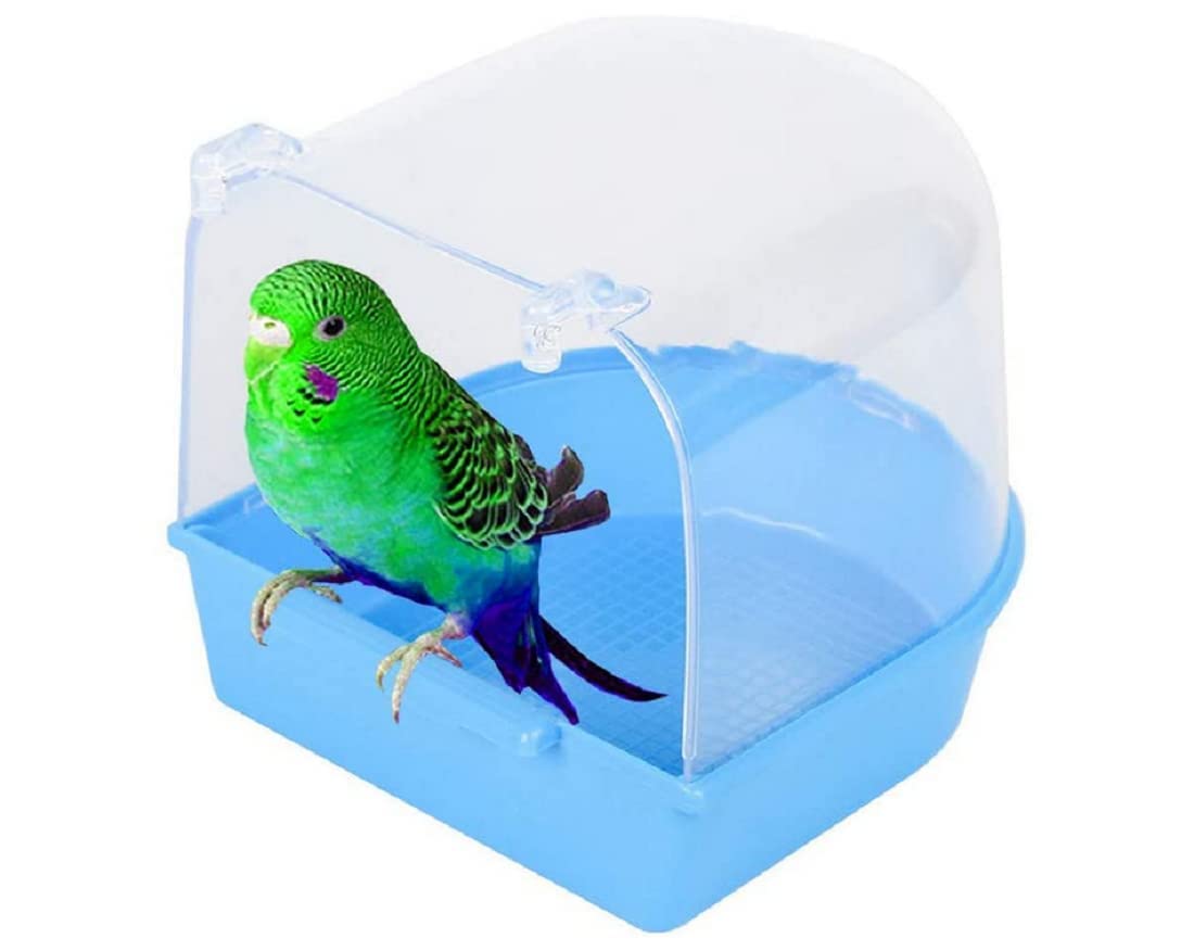 Plastic Bird Bath Tub for Cage | Easy Clip-On Bathing Box for Budgie, Cockatiel & Small Birds CJ farms and Agritech