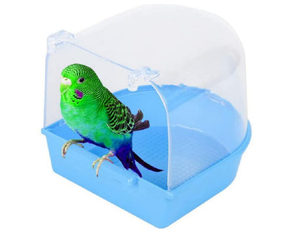 Plastic Bird Bath Tub for Cage | Easy Clip-On Bathing Box for Budgie, Cockatiel & Small Birds CJ farms and Agritech