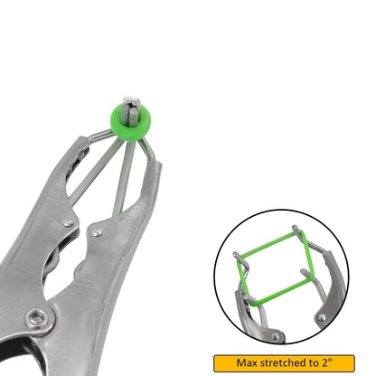 Castration Tool Kit with 100 Green Rubber Bands | Heavy-Duty Castrator Bander Plier for Goats, Lambs, Sheep & Puppies | Tail Docking & Farm Use