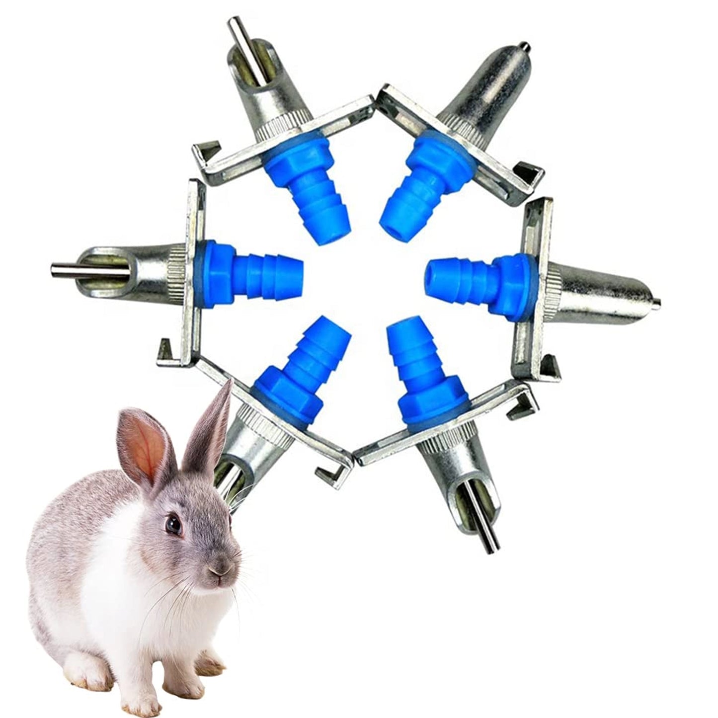 Automatic Rabbit Nipple Drinker | Double Spring Stainless Steel Water Nipple Feeder | Pet & Farm Rabbit Watering System
