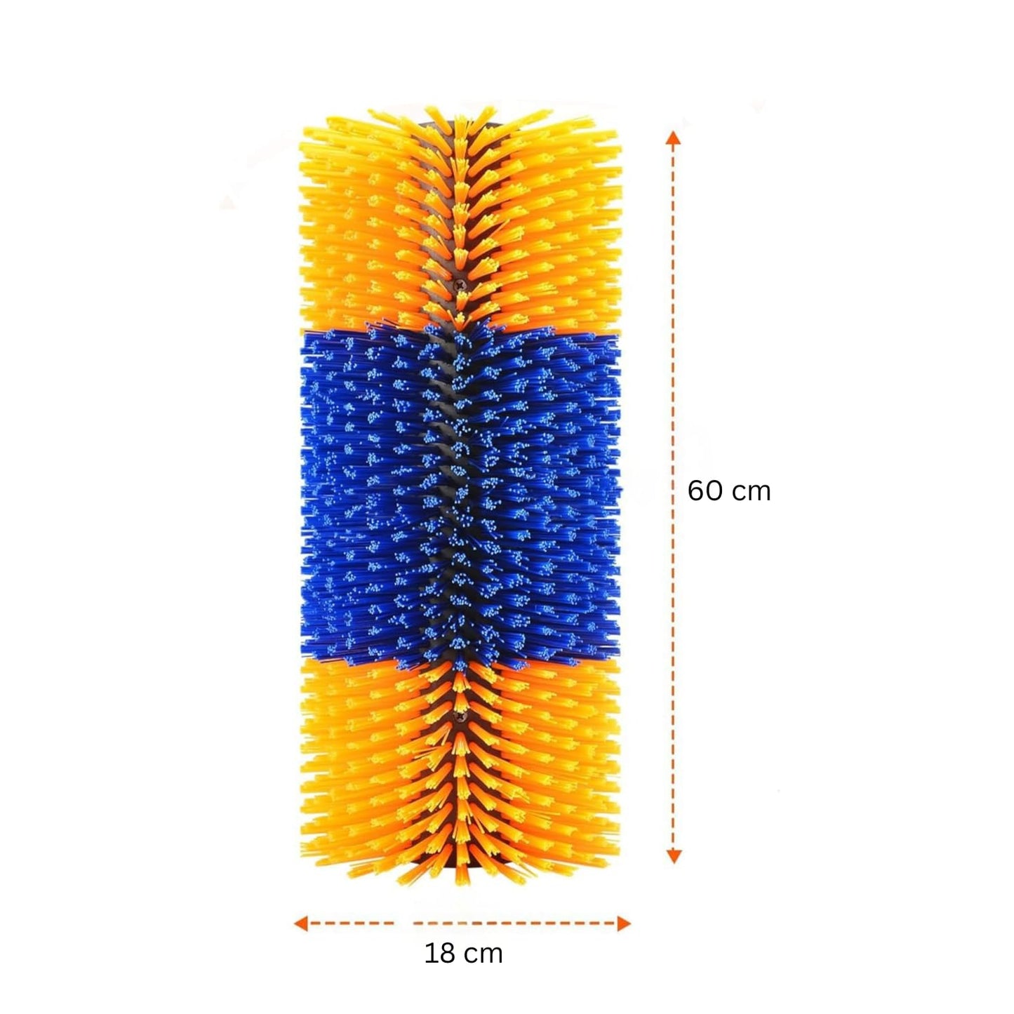Livestock Scratching Brush for Cattle, Horses, Goats & Sheep | Heavy-Duty 60cm Full-Round Self-Grooming & Massage Brush | Easy-Mount Farm & Dairy Animal Grooming Tool