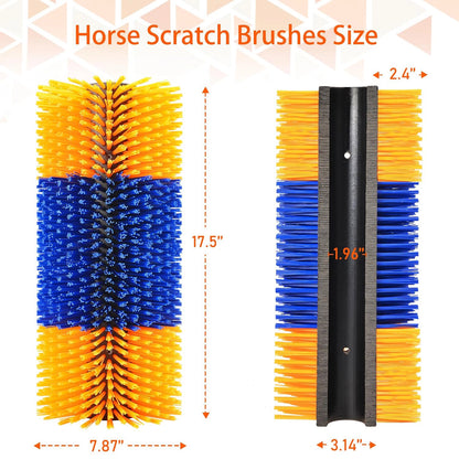 Heavy-Duty Livestock Scratching & Grooming Brush | Self-Massage Brush for Cattle, Horses, Goats & Sheep | Durable Outdoor Mountable Farm Brush