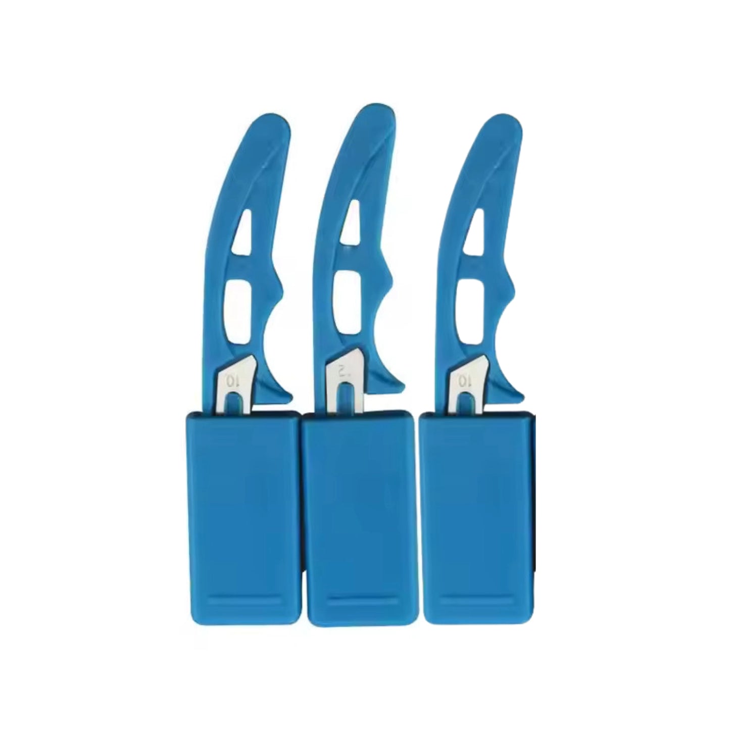 Veterinary Castration Knife Set for Pigs – Pack of 3 | Imported Stainless Steel Blades with Protective Covers | Safe & Durable Livestock Castration Tools