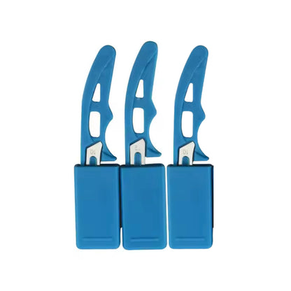 Veterinary Castration Knife Set for Pigs – Pack of 3 | Imported Stainless Steel Blades with Protective Covers | Safe & Durable Livestock Castration Tools