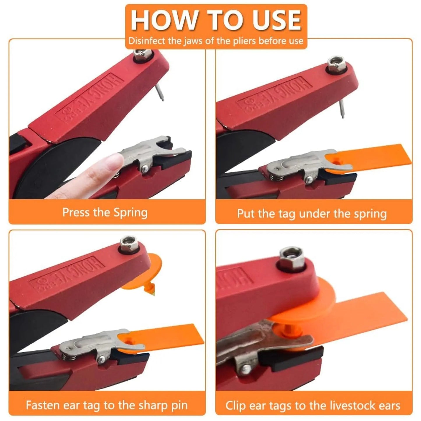 Ear Tag Applicator Plier for Cattle, Goats & Pigs | Heavy-Duty Animal Ear Tagging Forceps | Farm & Veterinary Use cjfarms.in