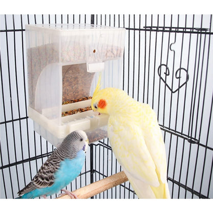 Automatic Bird Feeder 350g with Waste Tray | Anti-Spill Cage Mount Feeder for Budgies, Finches, Lovebirds & Cockatiels | Inside & Outside Bird Cage Food Dispenser CJ farms and Agritech