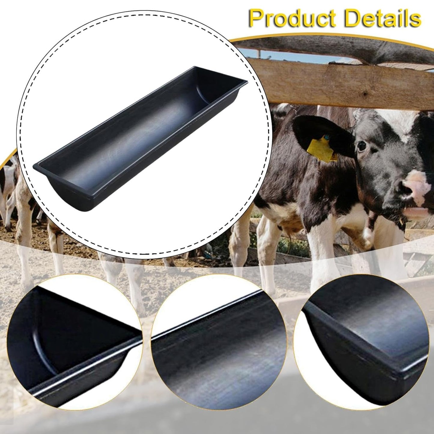 3.3 Feet Goat Feeder Box | Heavy Duty Livestock Feeding Trough for Goats & Sheep | Durable Plastic Feed Container (100 x 30 x 18 cm) CJ farms and Agritech