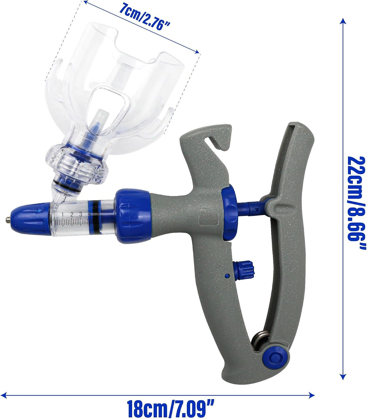 5ML Automatic Livestock Syringe Gun | Adjustable Dose Veterinary Injector with Bottle Holder for Cattle, Cow, Pig, Goat & Sheep  Copy Title