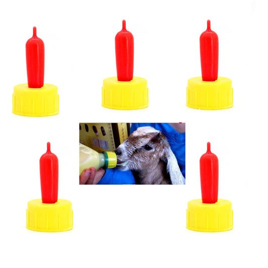 Bottle Topper Nipple for Goats, Puppies & Kittens | Soft Feeding Teat for Newborn Animals | Easy Bottle Attachment