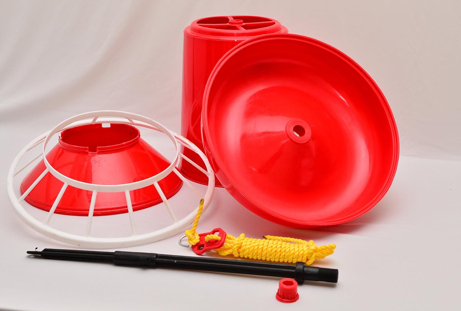 8 KG Jumbo Poultry Feeder with Anti-Waste Grill | Heavy Duty Hanging Feed Dispenser for Chicken, Hen, Duck & Poultry Birds | Plastic Farm Feeder CJ farms and Agritech