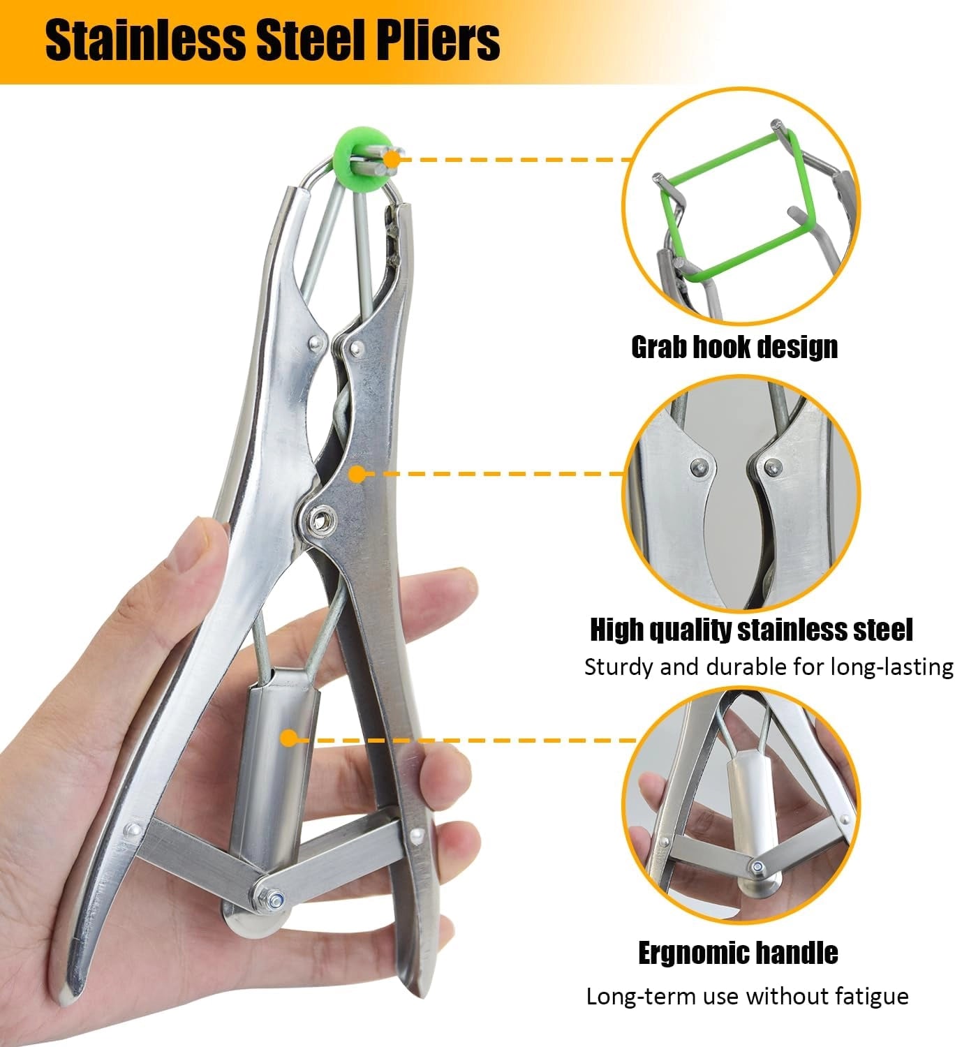 Castration Tool Kit with 100 Green Rubber Bands | Heavy-Duty Castrator Bander Plier for Goats, Lambs, Sheep & Puppies | Tail Docking & Farm Use